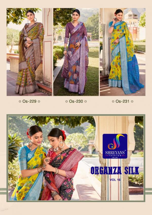 Shreyans Organza Silk 16 Fancy Wear Organza Silk Saree Collection